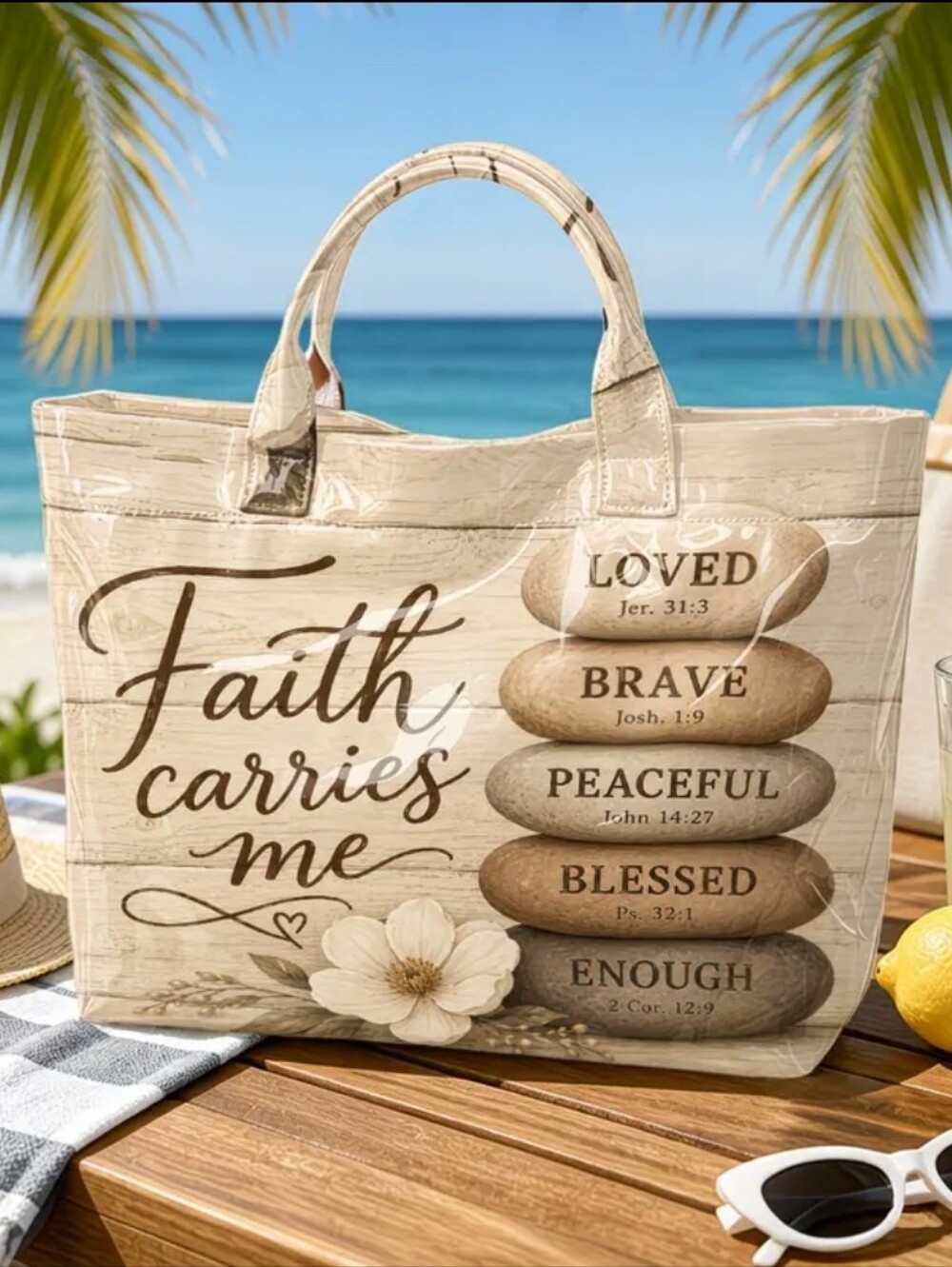 Inspirational PVC Tote Shoulder Bag - Picture 3 of 9